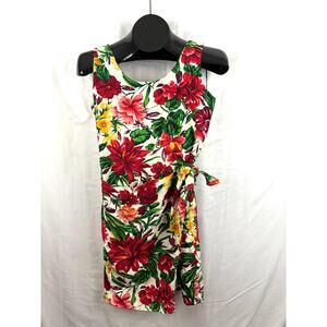 VTG Floral Sleeveless Dress Sz 2 Y2K 1990s Wrap Skirt Summer Midi CASUAL CORNER
